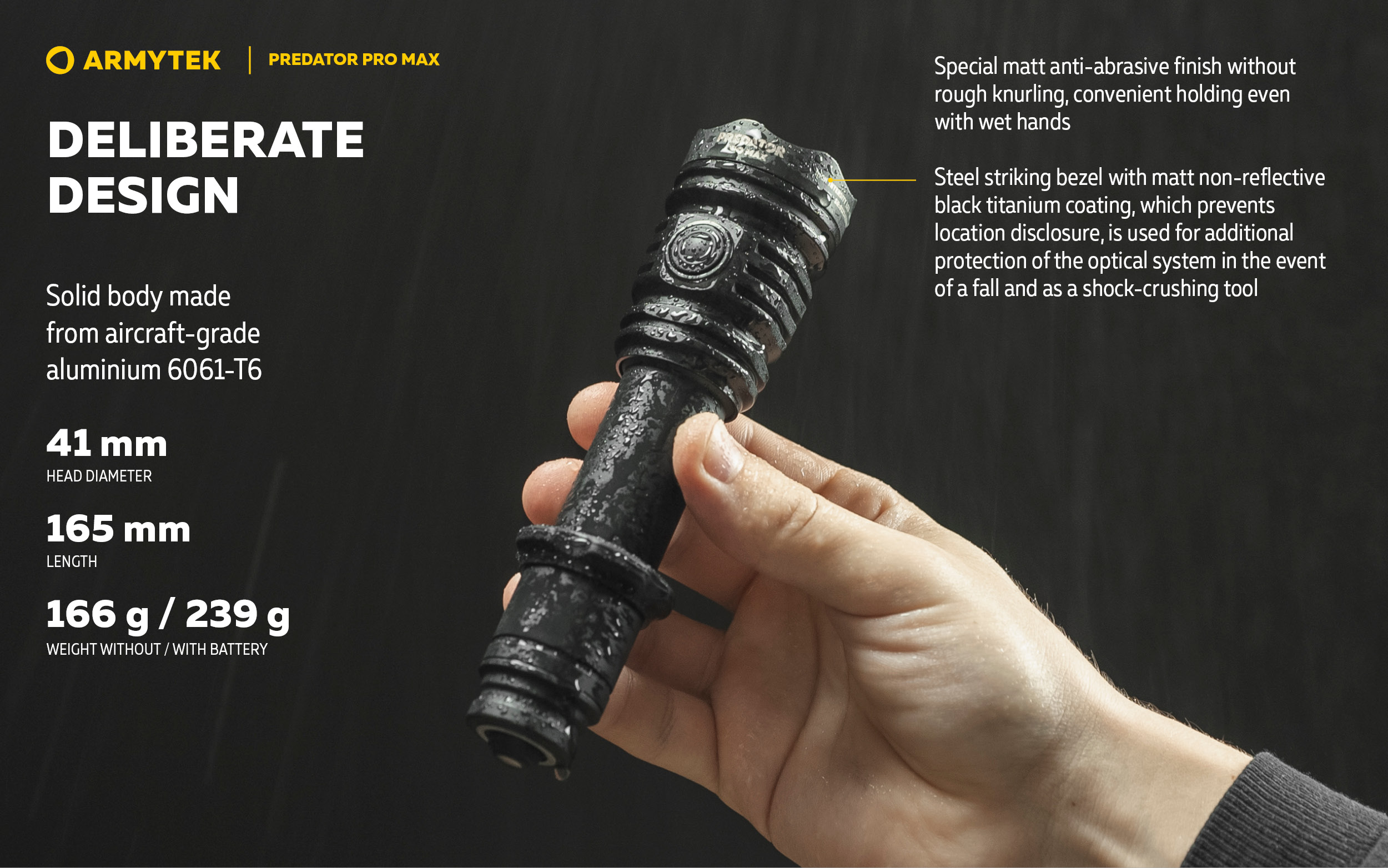 Armytek Predator Pro Max PCB - Powerful Tactical Flashlight